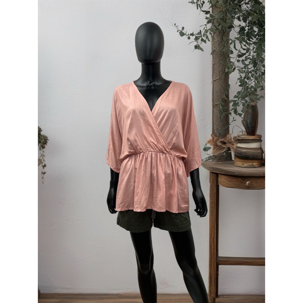 ASOS Design Curve‎ 100% Viscose Blush Wrap Tunic Top - Size US 18